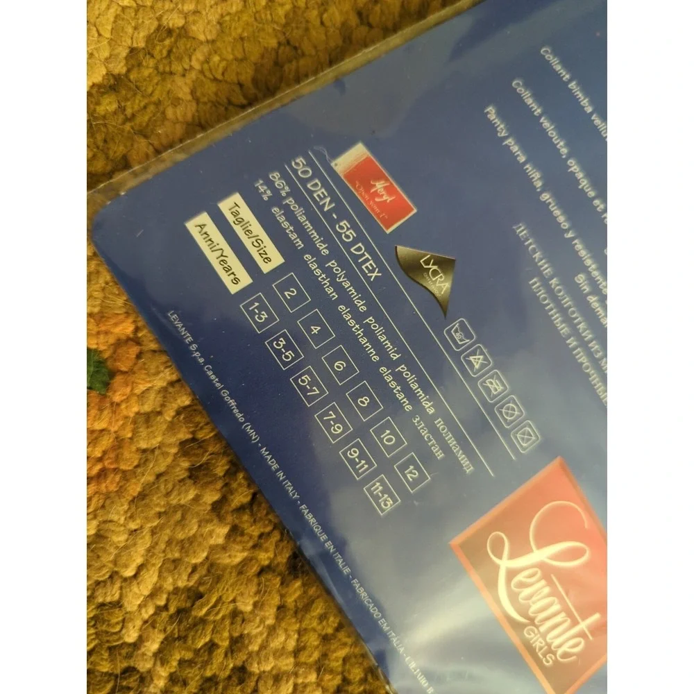 New Levante Italy STOCKINGS CHILD SIZE Blue BluMarine‎ Size 2 - 1/3 Years